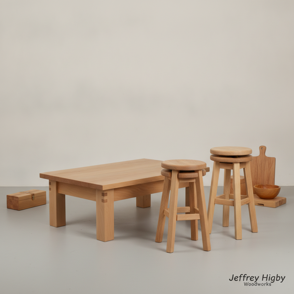 Finished woodworking project on a workbench